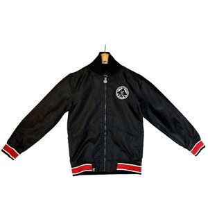LRG Lifted Resource Group Black Red Zip Up Varsity Jacket Size Boys Medium